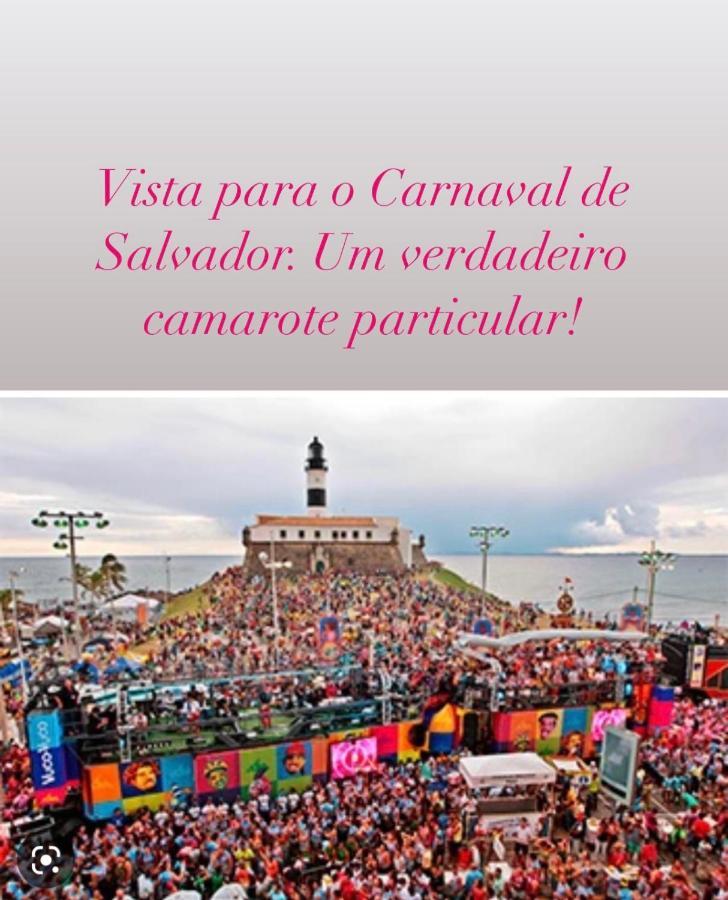 Apartamento No Farol Da Barra. Vista Deslumbrante Para O Mar! No Circuito Do Carnaval. Ao Lado Do Porto Da Barra ! Salvador Bagian luar foto